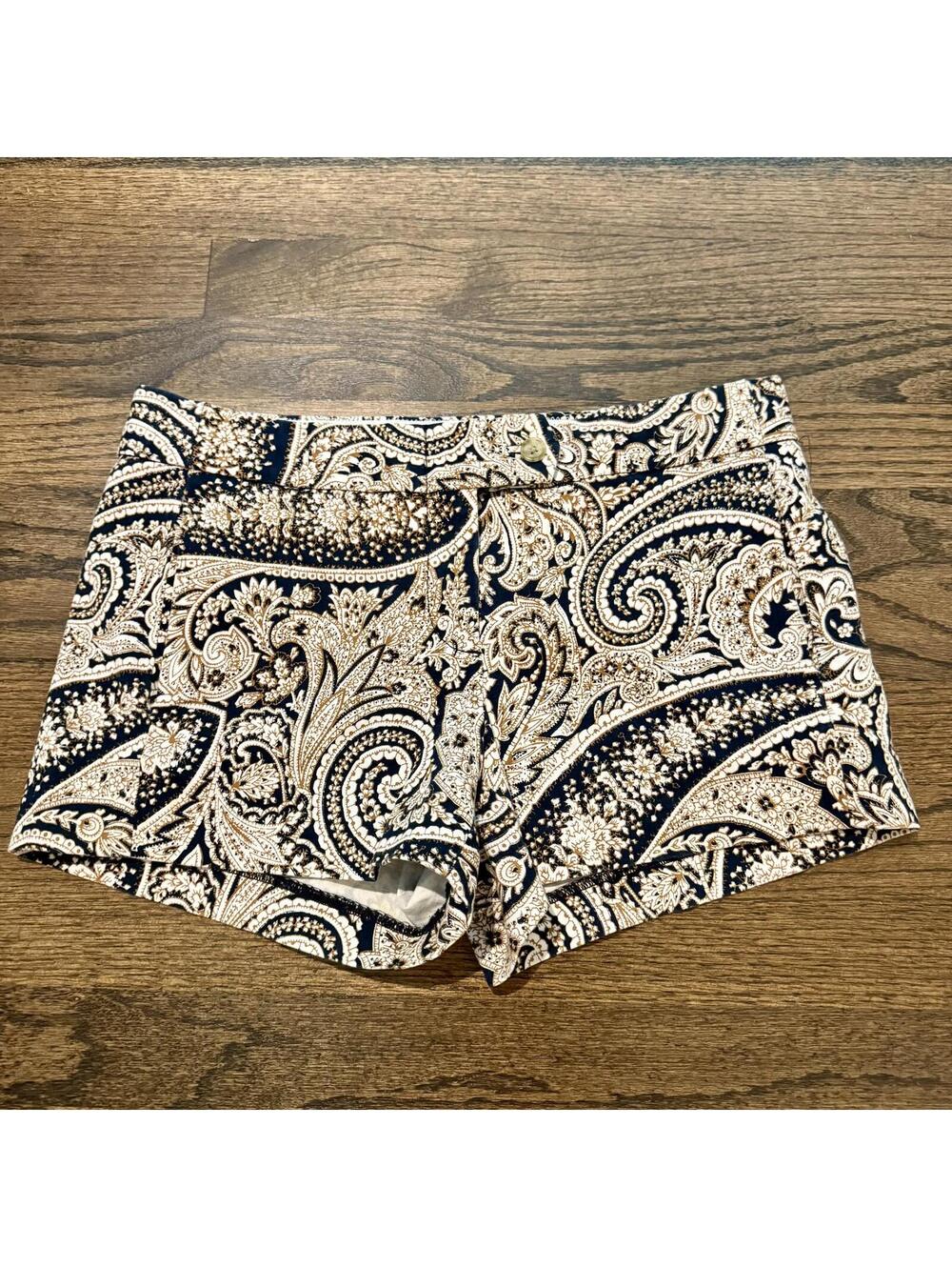 New J.Crew Chino Paisley Stretch 3" Women's Shorts Size 4